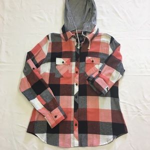 Long sleeve hooded flannel